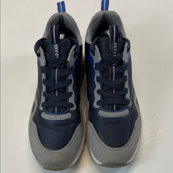 Skechers Other - Skechers Mens Blue Gray Air Cushion Athletic Sneakers Comfort Shoes Sz 10